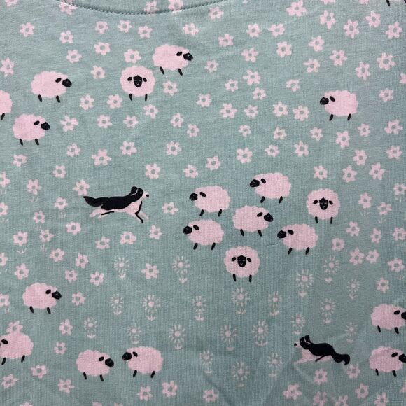 Sleep Sense Sheep Pajama Set M Top S Bottom Cotton Spandex Stretch Lounge Pocket - Picture 8 of 8